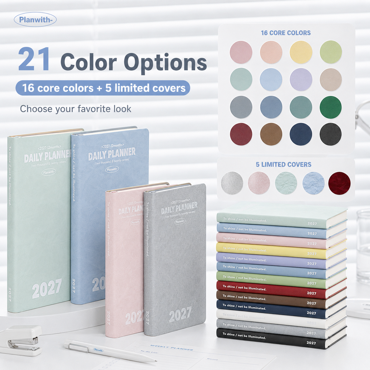 Planwith 2027 Weekly Planner – 4 Layouts 53 Weeks