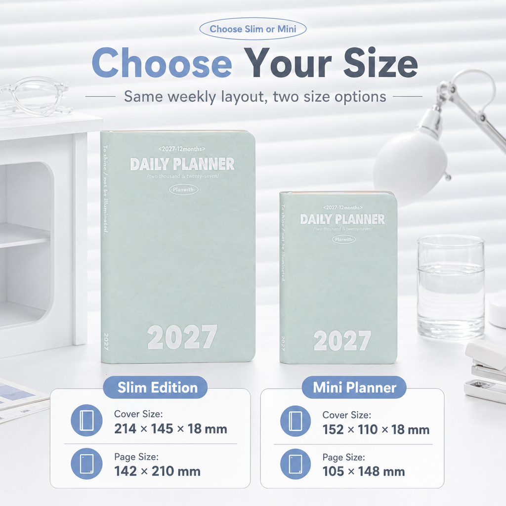 Planwith 2027 Weekly Planner – 4 Layouts 53 Weeks