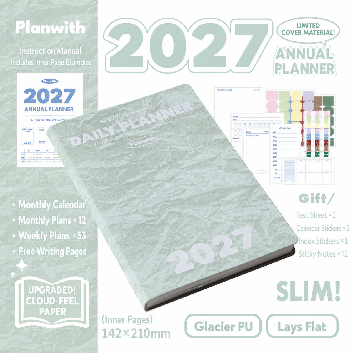 Planwith 2027 Weekly Planner – 4 Layouts 53 Weeks