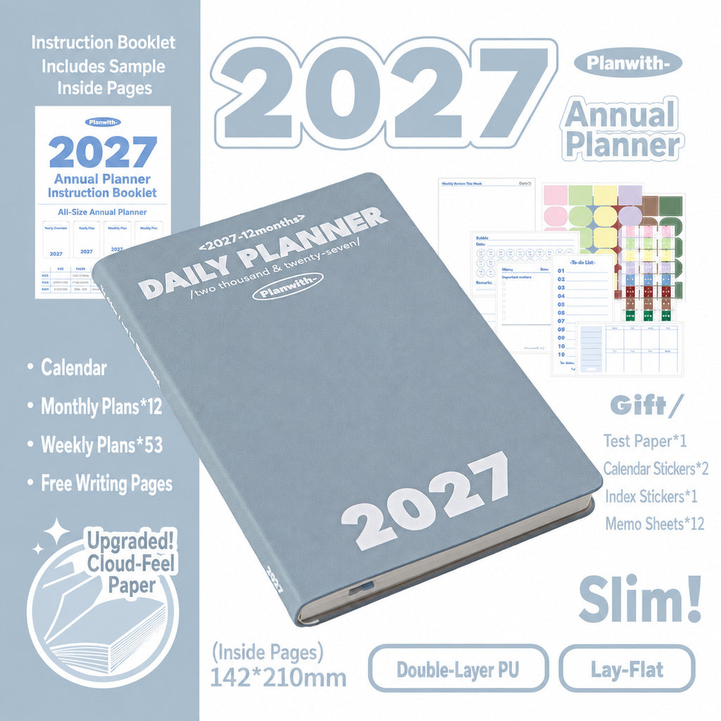 Planwith 2027 Weekly Planner – 4 Layouts 53 Weeks