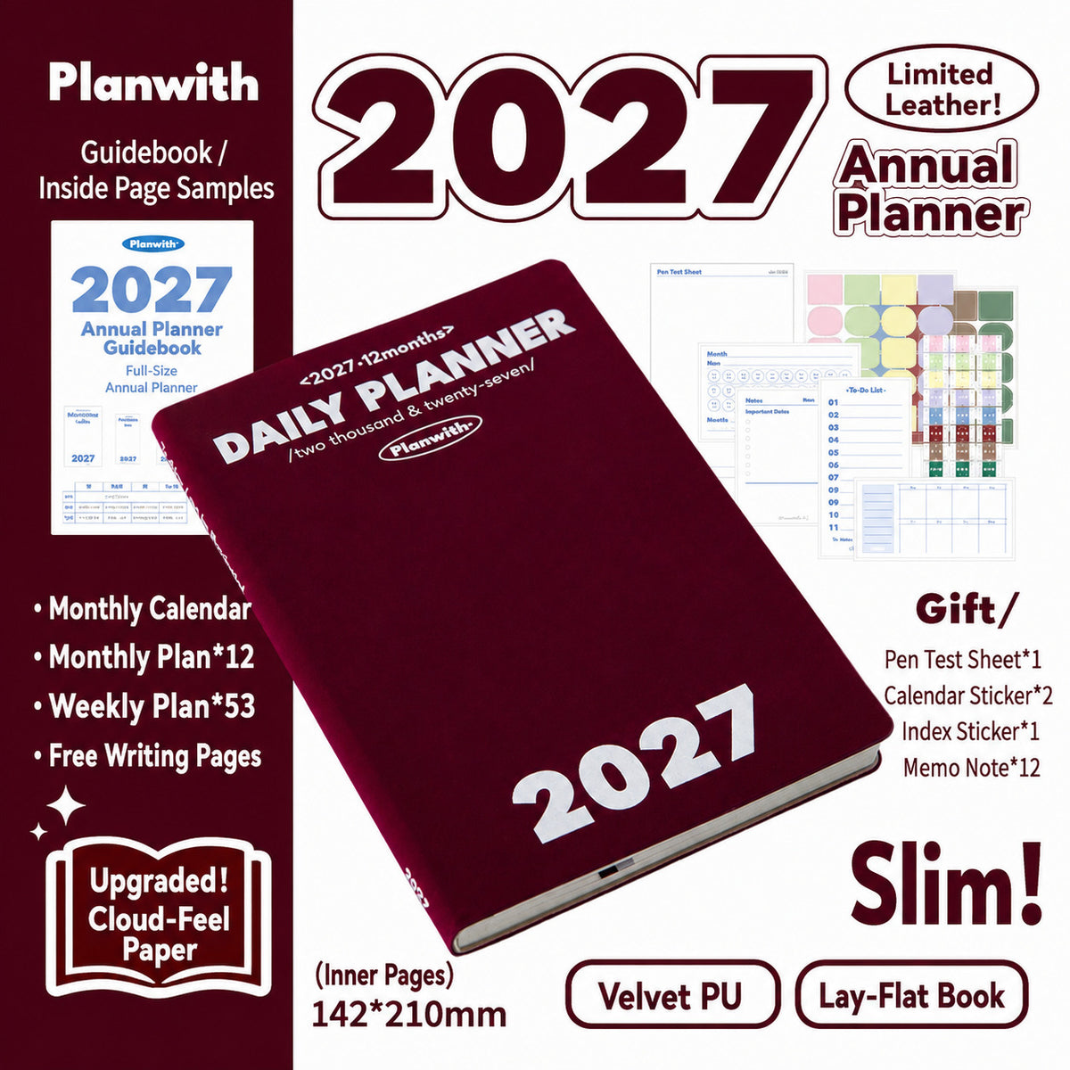 Planwith 2027 Weekly Planner – 4 Layouts 53 Weeks