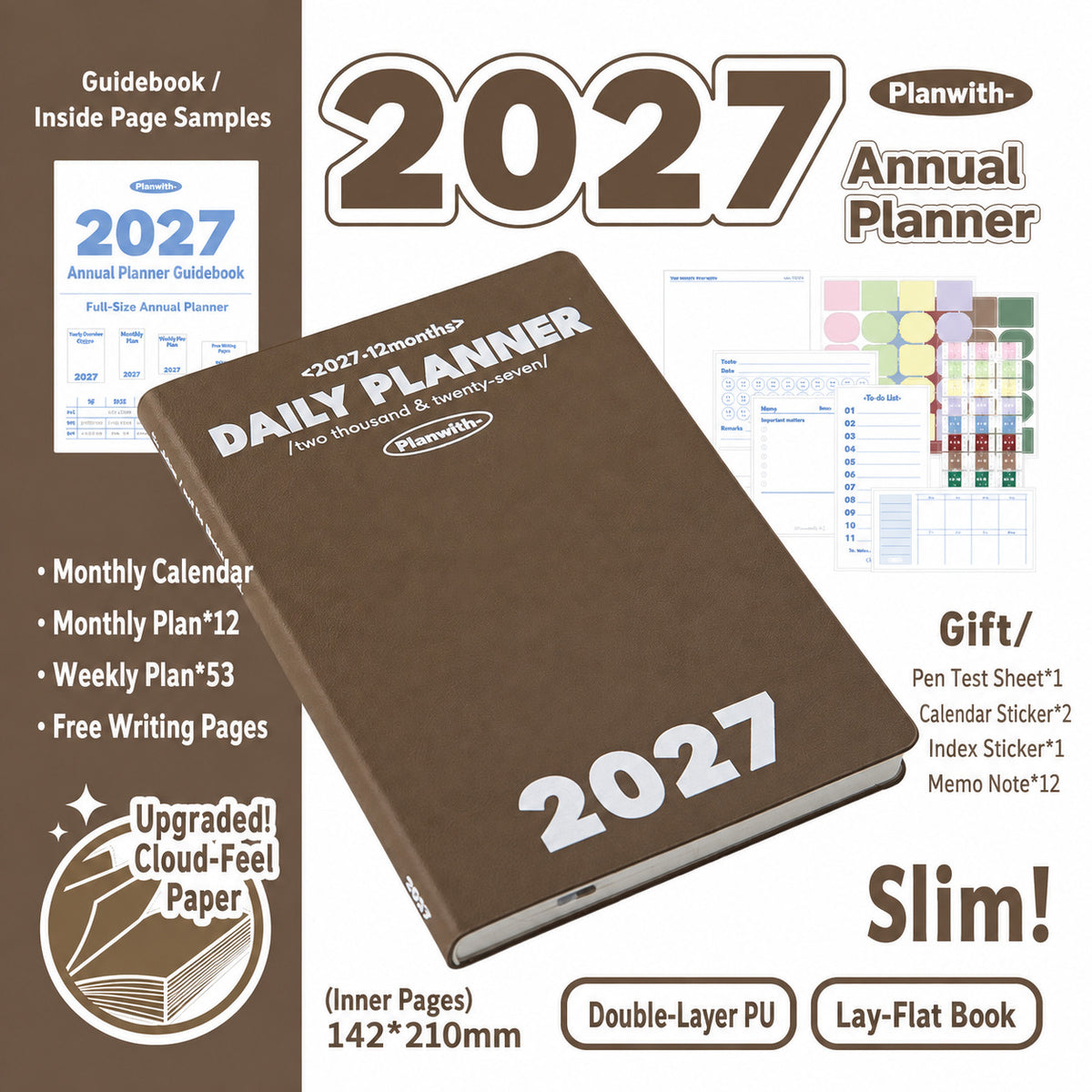 Planwith 2027 Weekly Planner – 4 Layouts 53 Weeks
