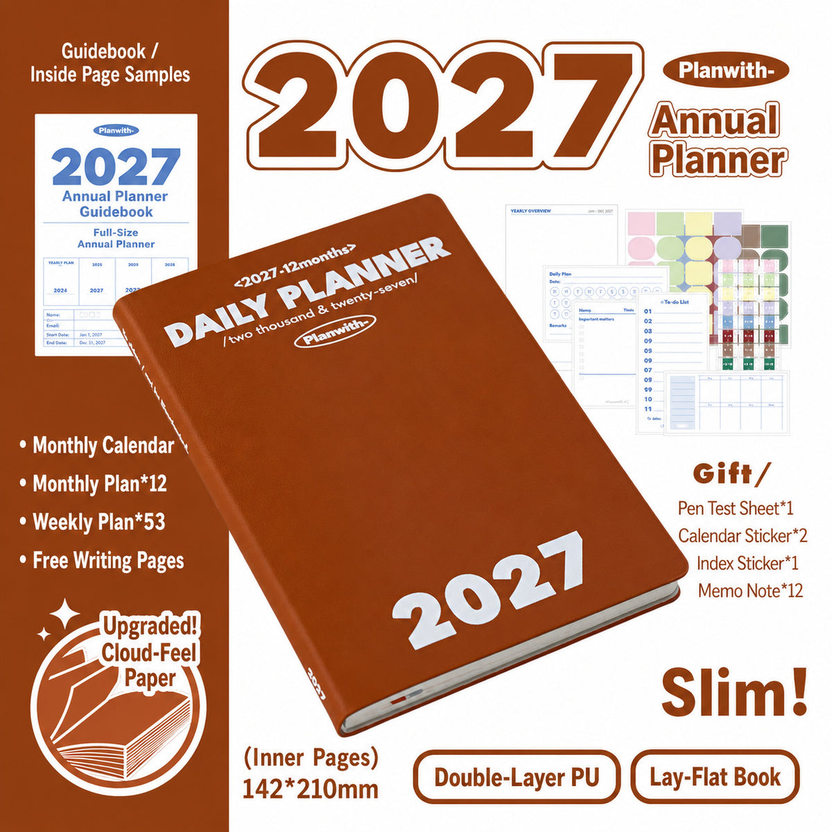 Planwith 2027 Weekly Planner – 4 Layouts 53 Weeks