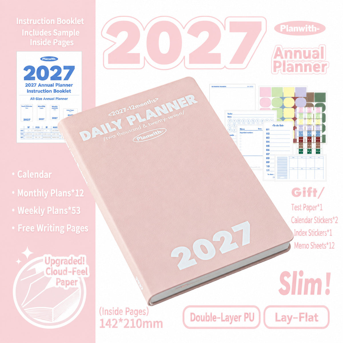 Planwith 2027 Weekly Planner – 4 Layouts 53 Weeks