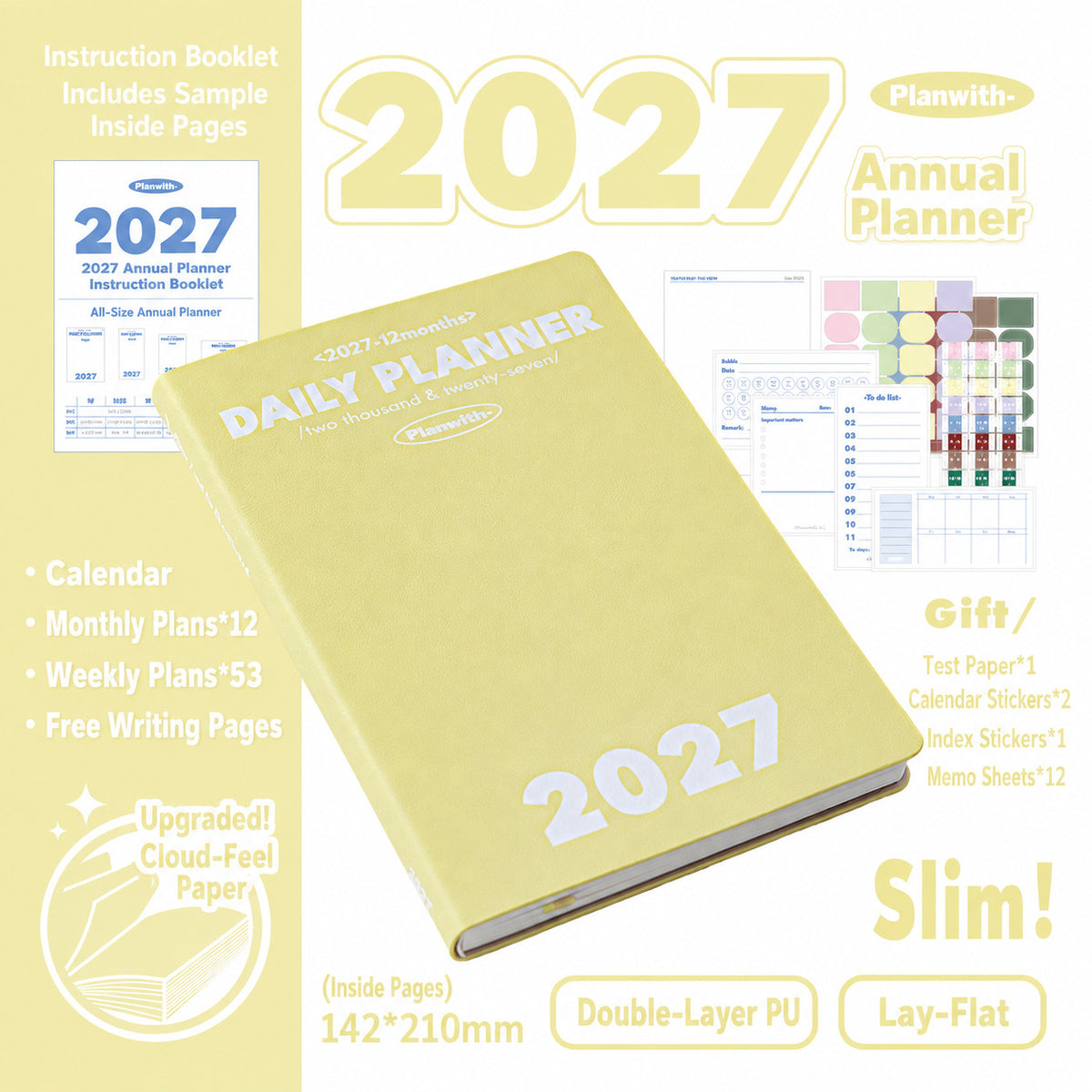 Planwith 2027 Weekly Planner – 4 Layouts 53 Weeks