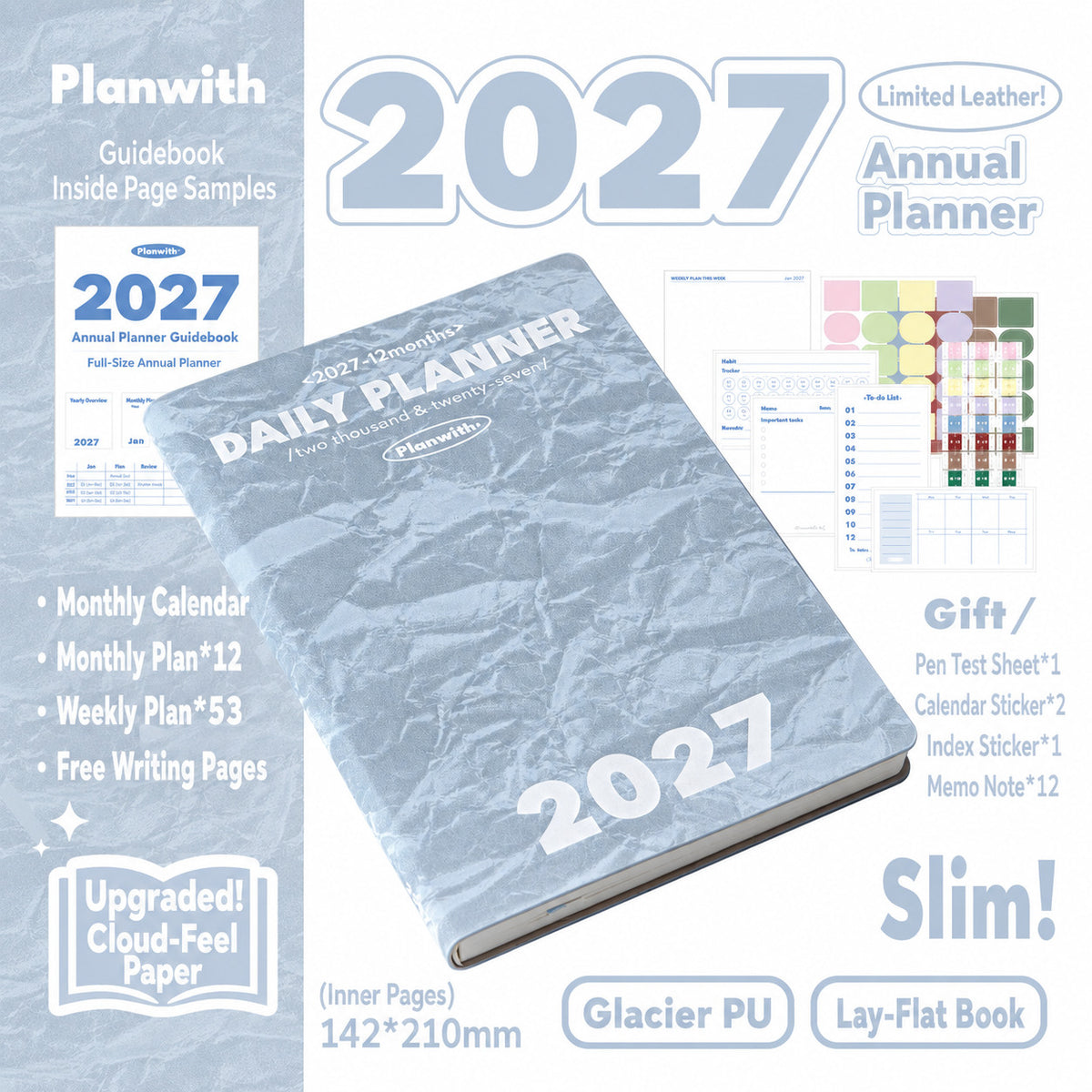 Planwith 2027 Weekly Planner – 4 Layouts 53 Weeks
