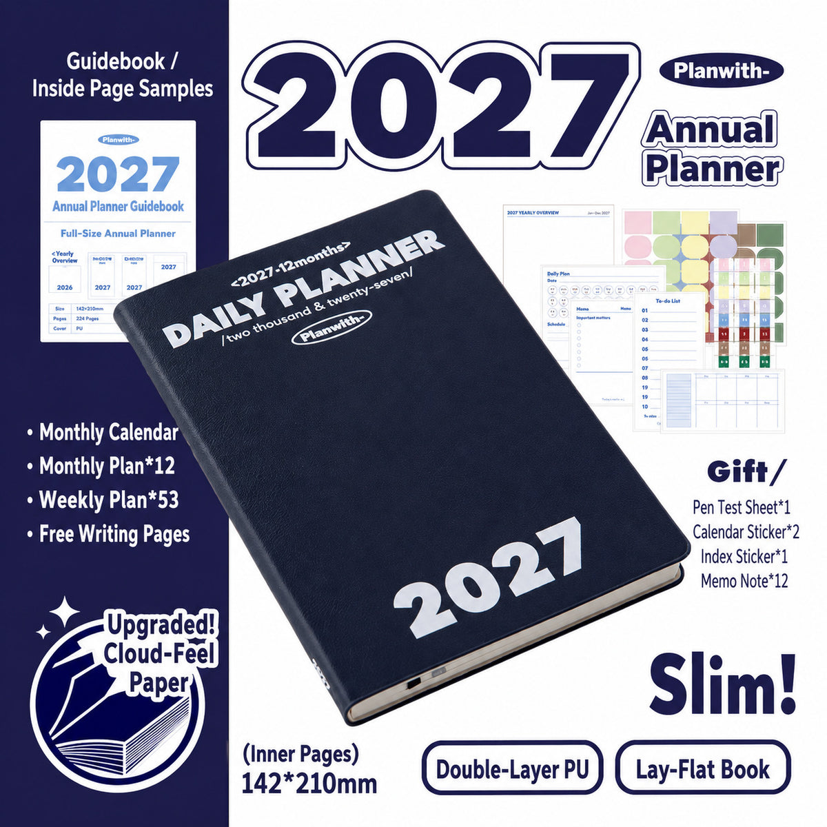Planwith 2027 Weekly Planner – 4 Layouts 53 Weeks
