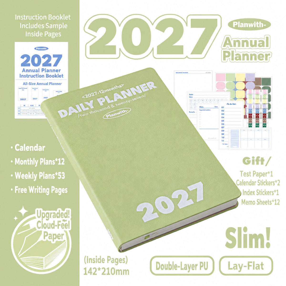 Planwith 2027 Weekly Planner – 4 Layouts 53 Weeks