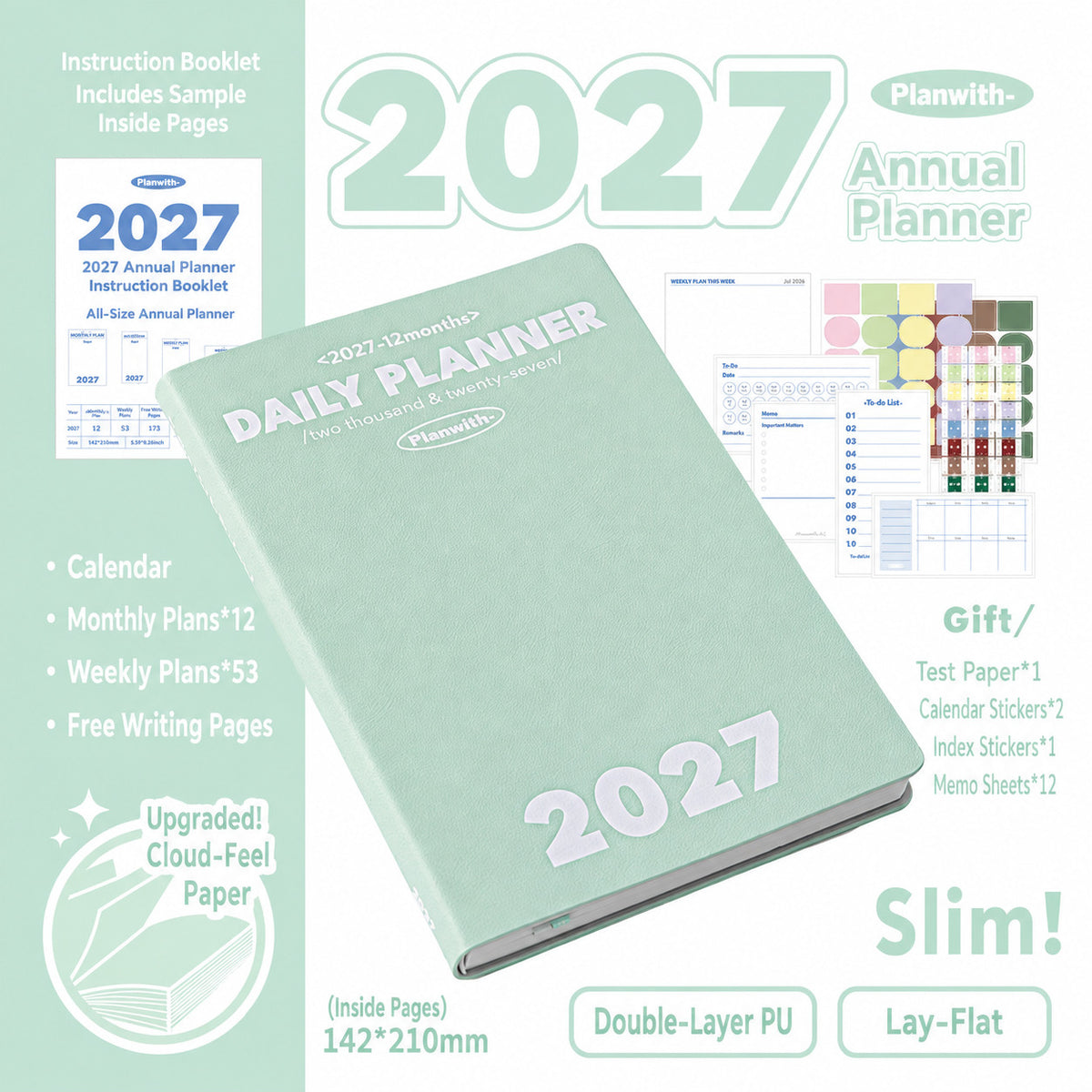 Planwith 2027 Weekly Planner – 4 Layouts 53 Weeks