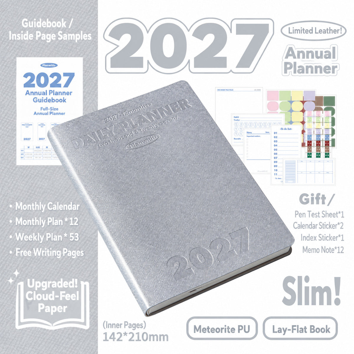 Planwith 2027 Weekly Planner – 4 Layouts 53 Weeks