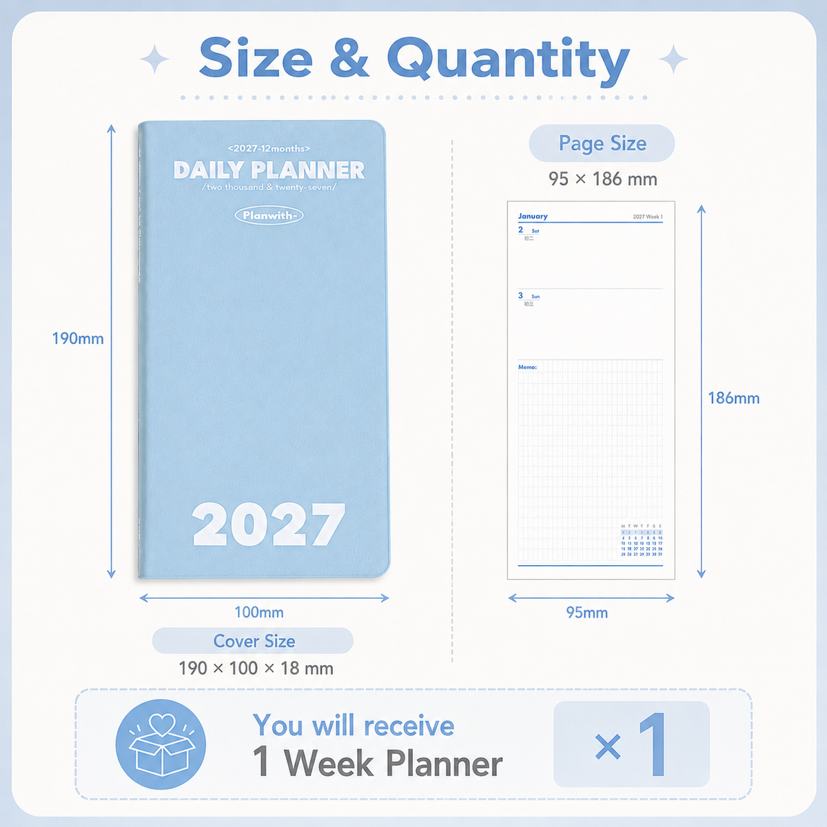 Planwith 2027 Weekly Planner – 4 Layouts 53 Weeks