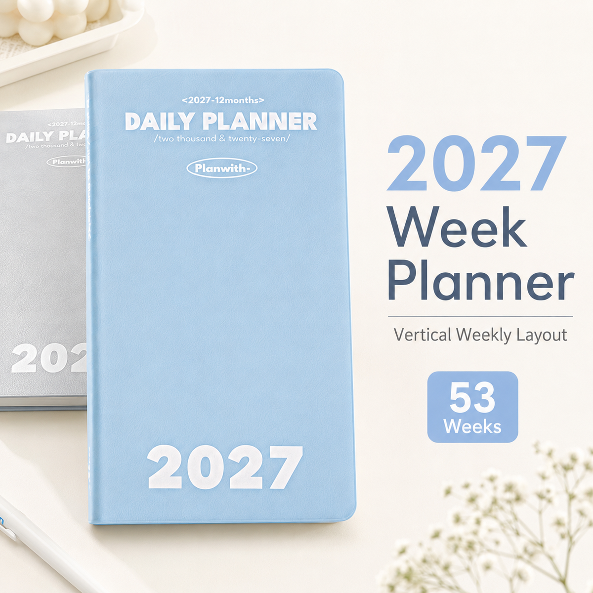 Planwith 2027 Weekly Planner – 4 Layouts 53 Weeks
