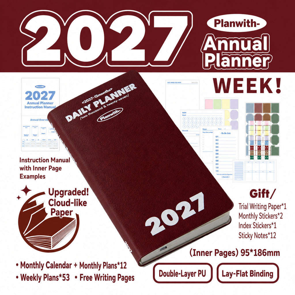 Planwith 2027 Weekly Planner – 4 Layouts 53 Weeks