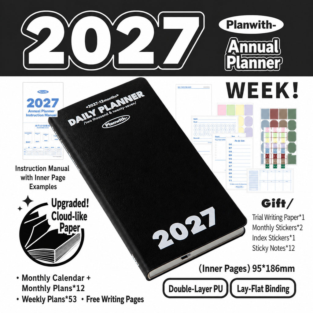 Planwith 2027 Weekly Planner – 4 Layouts 53 Weeks