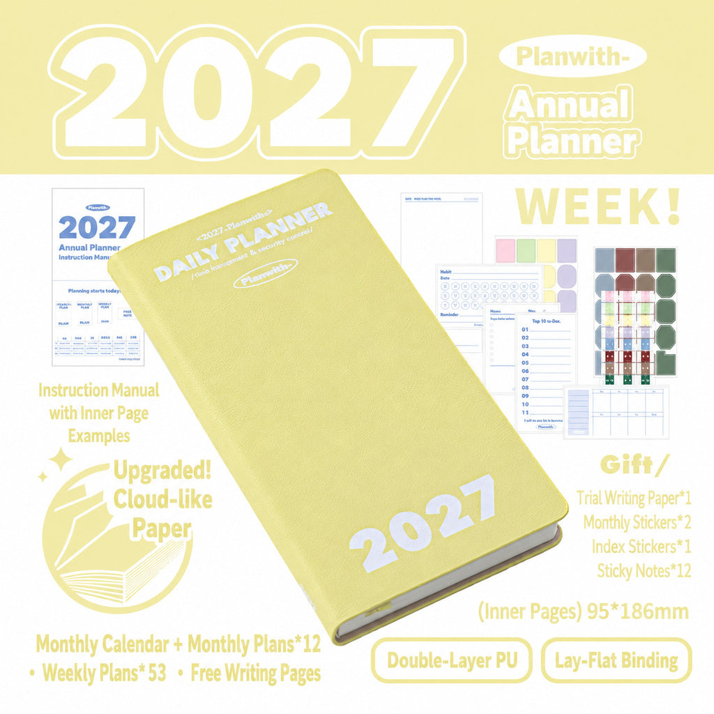 Planwith 2027 Weekly Planner – 4 Layouts 53 Weeks