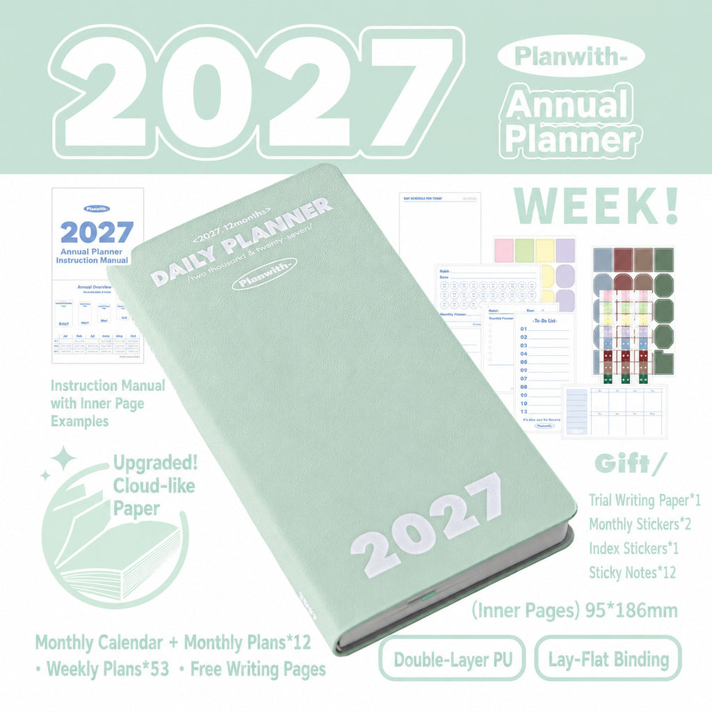 Planwith 2027 Weekly Planner – 4 Layouts 53 Weeks
