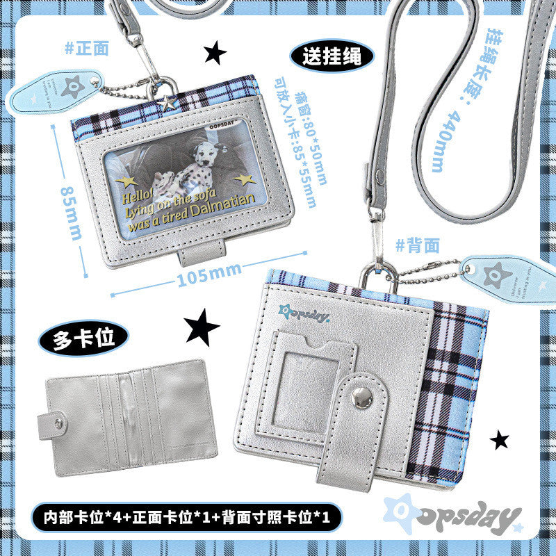 OOPSDAY Plaid Portable Card Holder