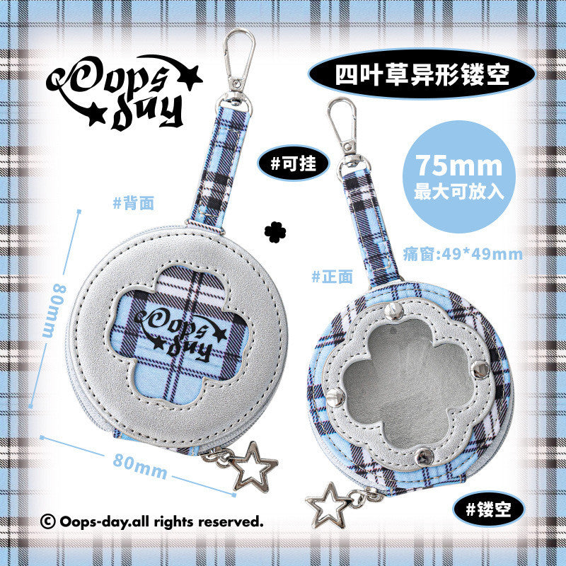 OOPSDAY Plaid Portable Card Holder