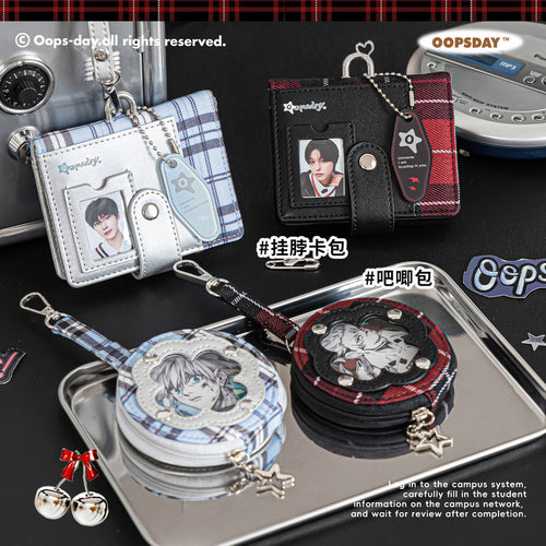OOPSDAY Plaid Portable Card Holder