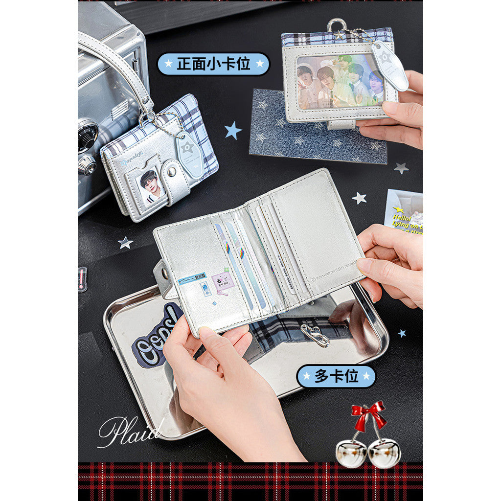 OOPSDAY Plaid Portable Card Holder