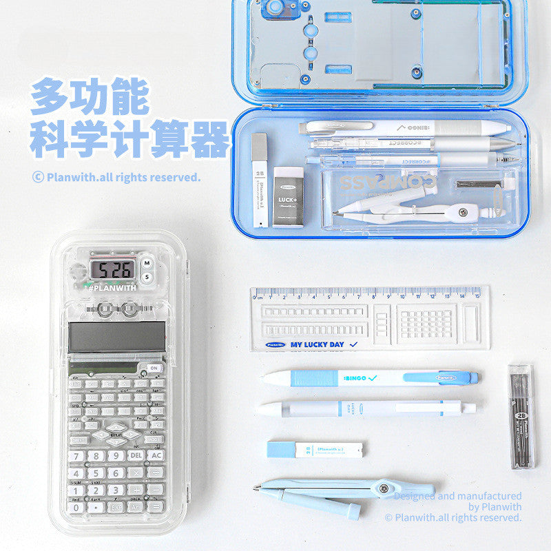 Planwith 2-in-1 Scientific Function Calculator Pencil Case