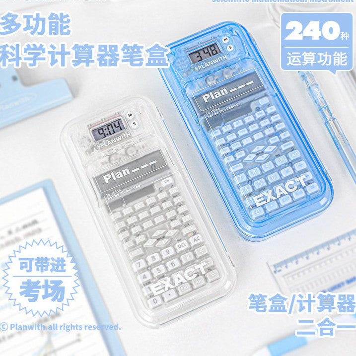 Planwith 2-in-1 Scientific Function Calculator Pencil Case