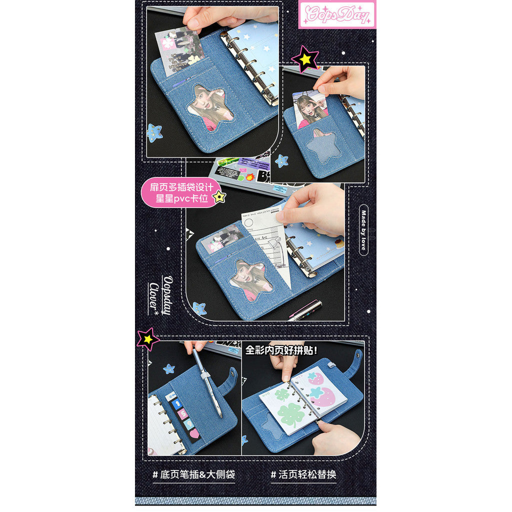 OOPSDAY Clover Denim M5 Mini Loose-leaf Journal