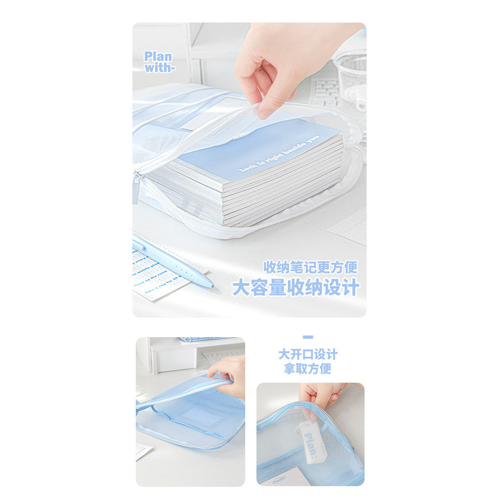 Planwith Classify A4 Multi-Compartment Mesh File Bag