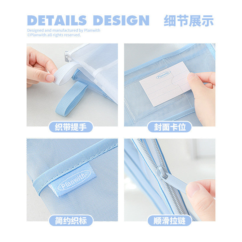 Planwith Classify A4 Multi-Compartment Mesh File Bag