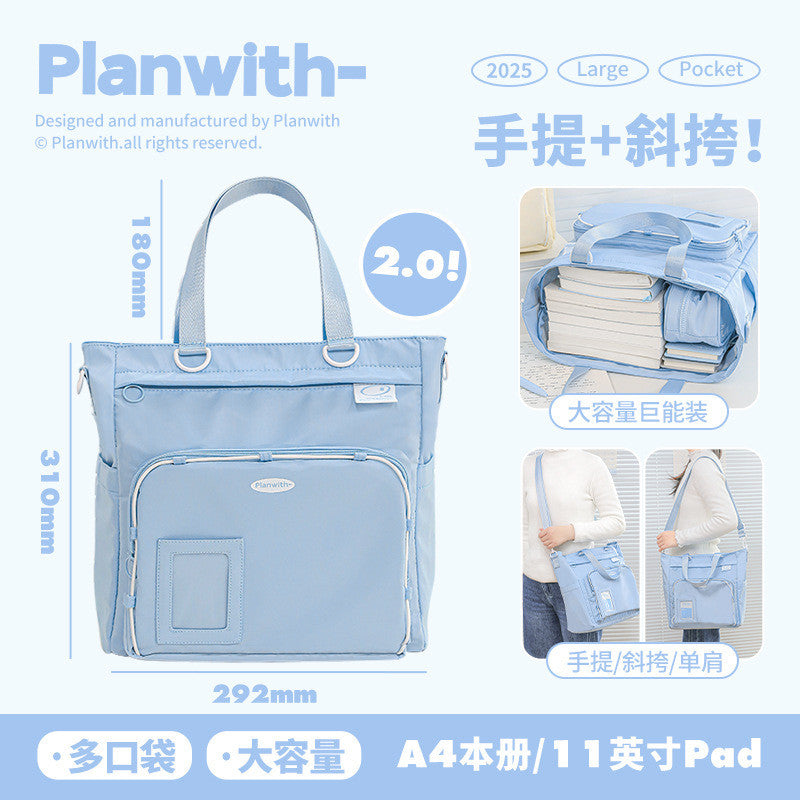 Planwith Tutor Bag 2.0 - Large Capacity Lightweight Student Crossbody