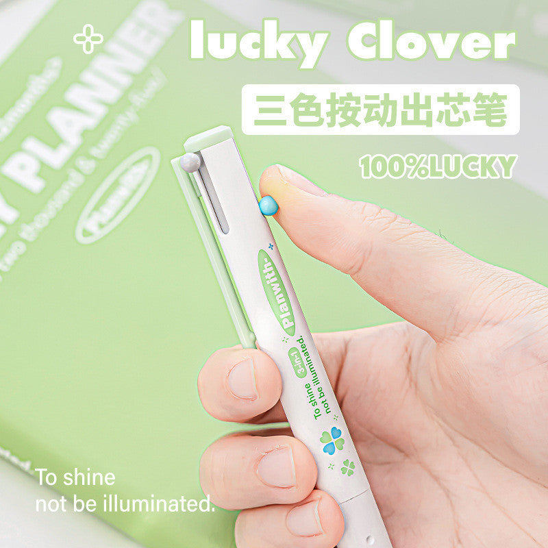 Planwith "Four-Leaf Clover" 3-in-1 Multi-Color Gel Pen