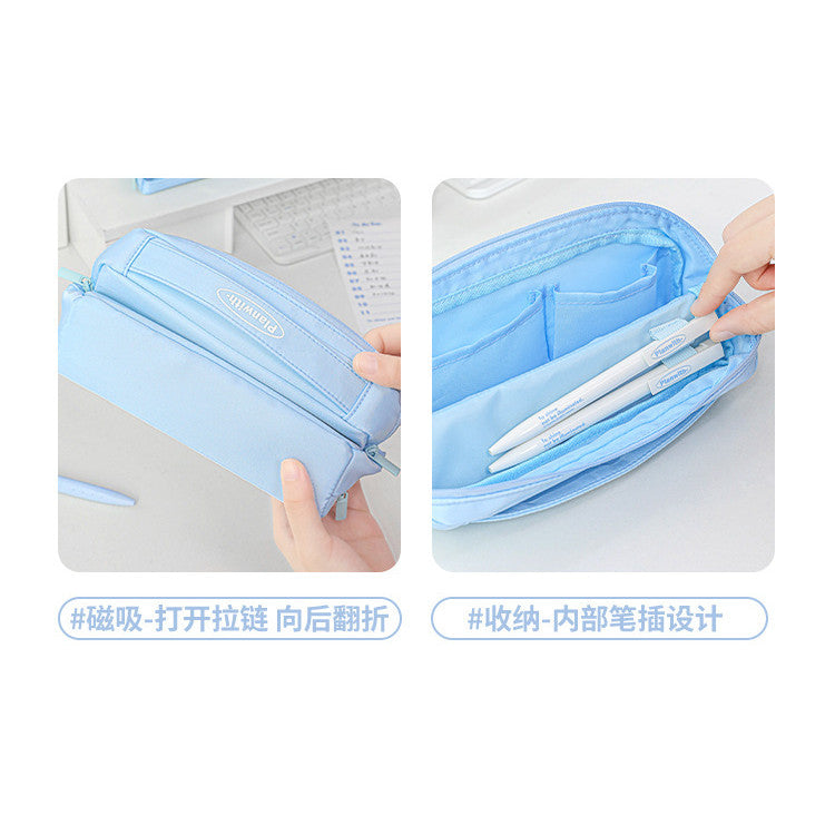 Planwith Block Vertical Double-Compartment Pencil Case