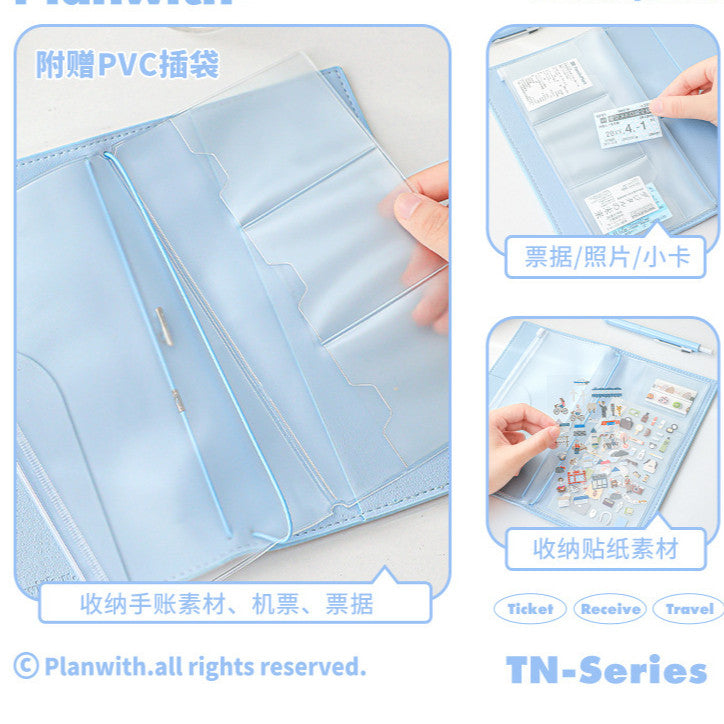 Planwith "Little Silver" Soft Leather Travel Journal