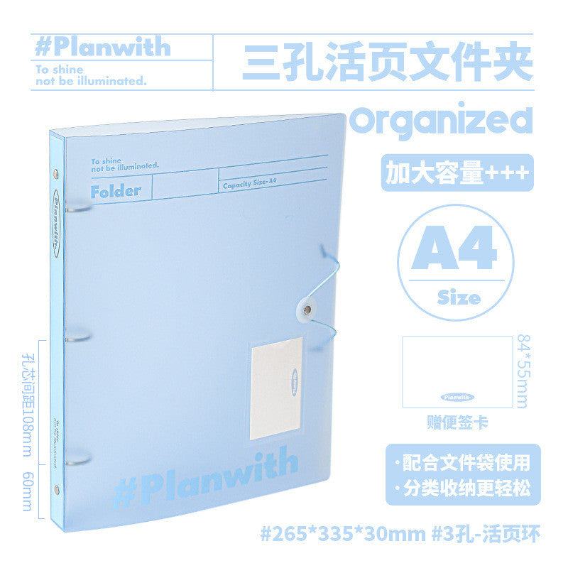 Planwith "Organized" Clear 3-Ring Binder