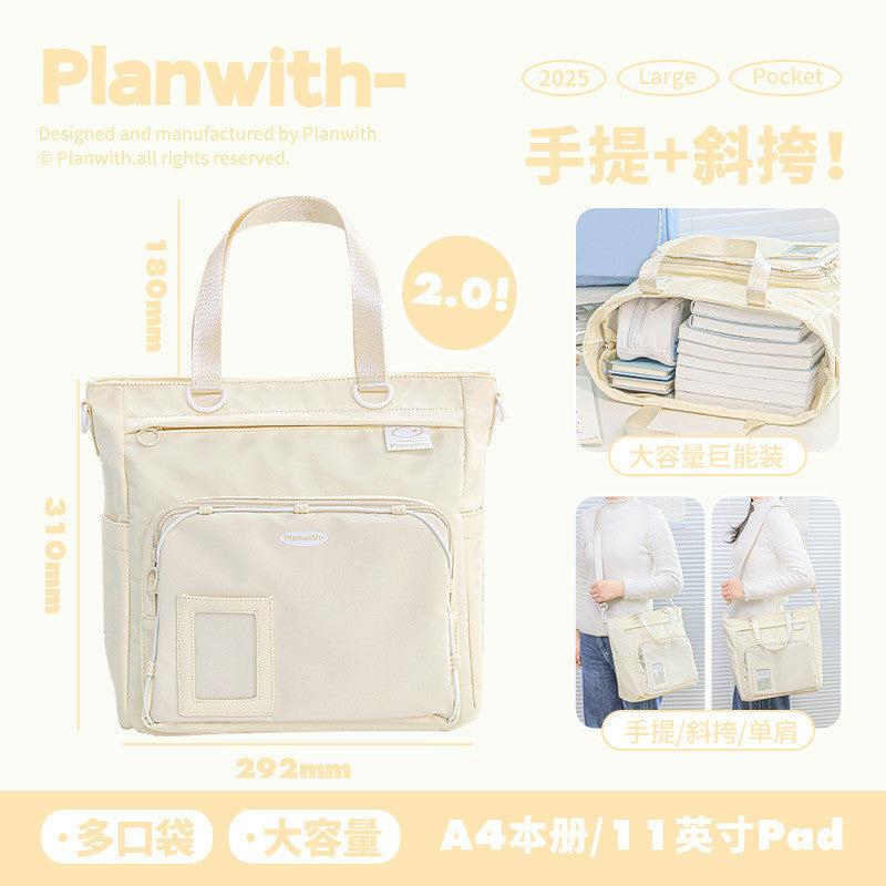 Planwith Tutor Bag 2.0 - Large Capacity Lightweight Student Crossbody