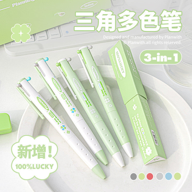 Planwith "Four-Leaf Clover" 3-in-1 Multi-Color Gel Pen