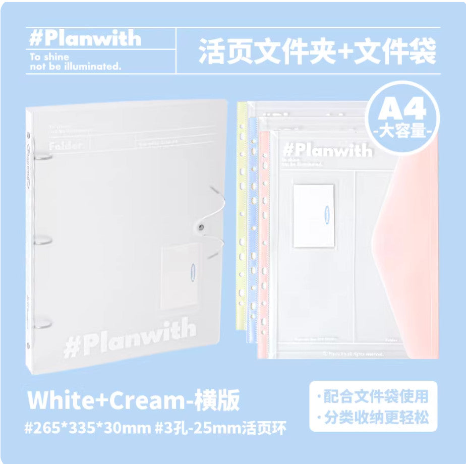 Planwith "Organized" Clear 3-Ring Binder