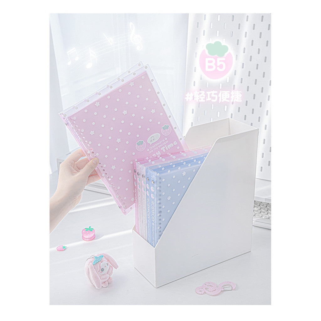 RosyPosy Strawberry Polka Dot Softcover Loose-Leaf Notebook