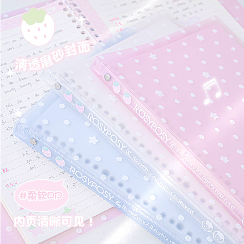 RosyPosy Strawberry Polka Dot Softcover Loose-Leaf Notebook